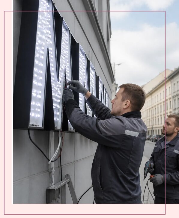 Изготовление и монтаж светодиодных LED вывесок в Нурлате