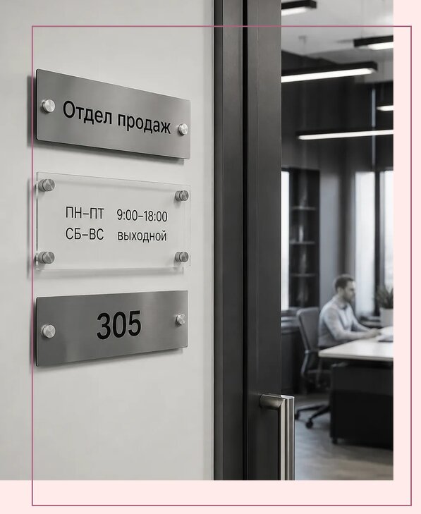 Офисные таблички на дверь в Нурлате по цене от 5109 р. | Аванза-Нрт
